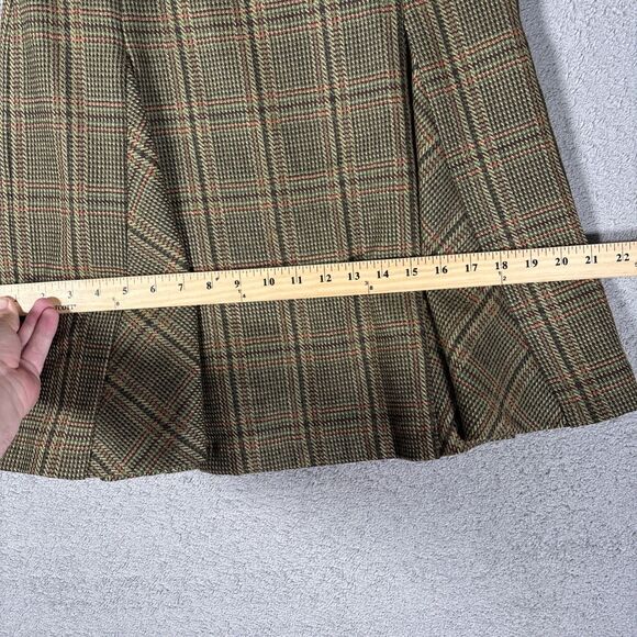 Context Petite Skirt Women’s Size 4P Pleated Tweed Plaid Wool Academia Preppy - Picture 6 of 11